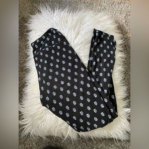 💀 Lularoe Black Halloween Skull Leggings OS